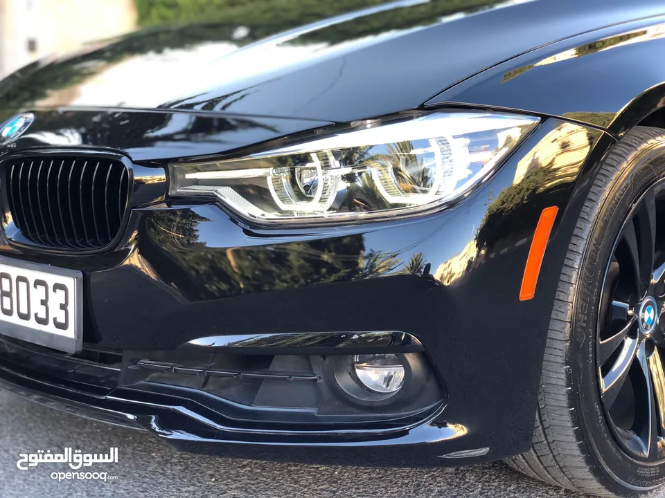 سيارة bmw 330 موديل 2018 لون اسود ملوكي اعلى صنف 7 جيد