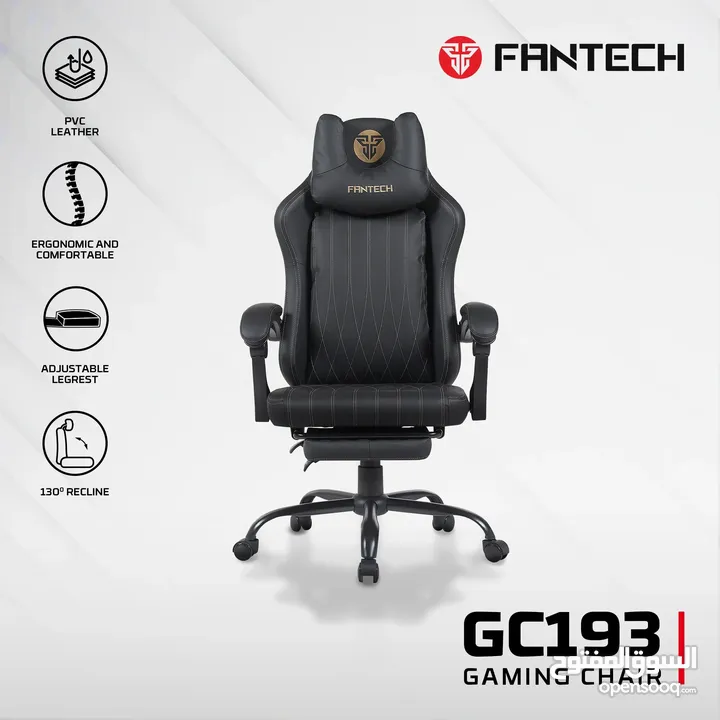 FANTECH GC193 GAMING CHAIR BLACK كرسي فانتيك طبي بشكل مميز وجودة مضمونة