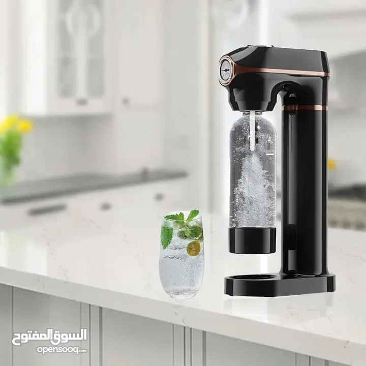 الة صنع المياه الغازية السوداء من راف مع علبة غاز وعلبة طعم هدية الزجاجة ذات السعة الكبيرة 1000 مل