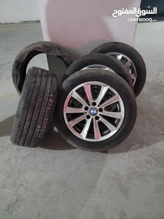 جنط bmw اصلي قياس 17 مع كاوشوك runflat  225 / 55