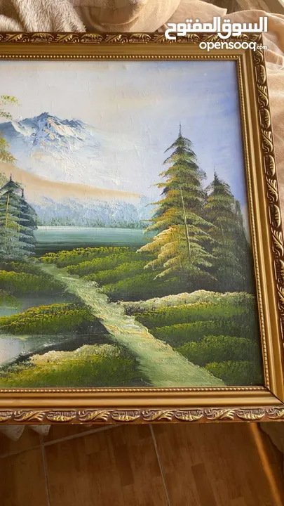 برواز عدد 2 بإطار ذهبي رسم يدوي بصورة طبيعية جميلة      00000000000000000000000000000000000000000000