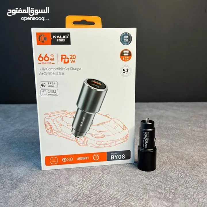 شاحن سياره مدخلين كليو الاصلي 66w pd سربع جداا كفاله سنه