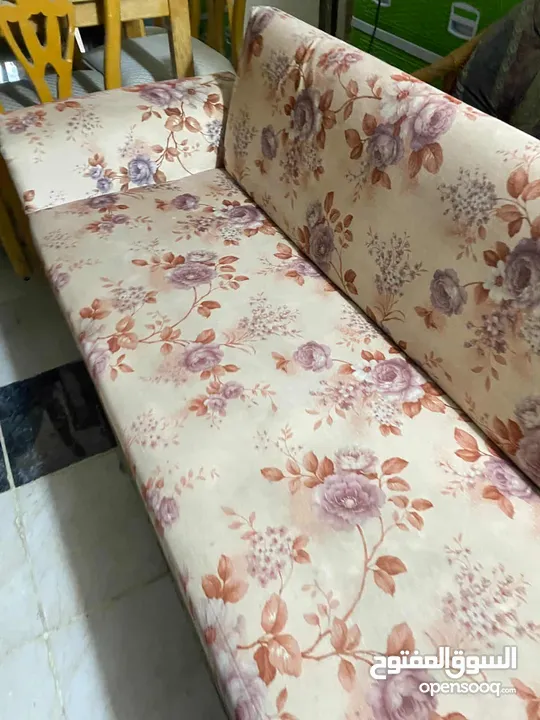 طقم موريس سبع مقاعد خشب زان مع طاولة وسط خشب زان مع سجلونة حديد
