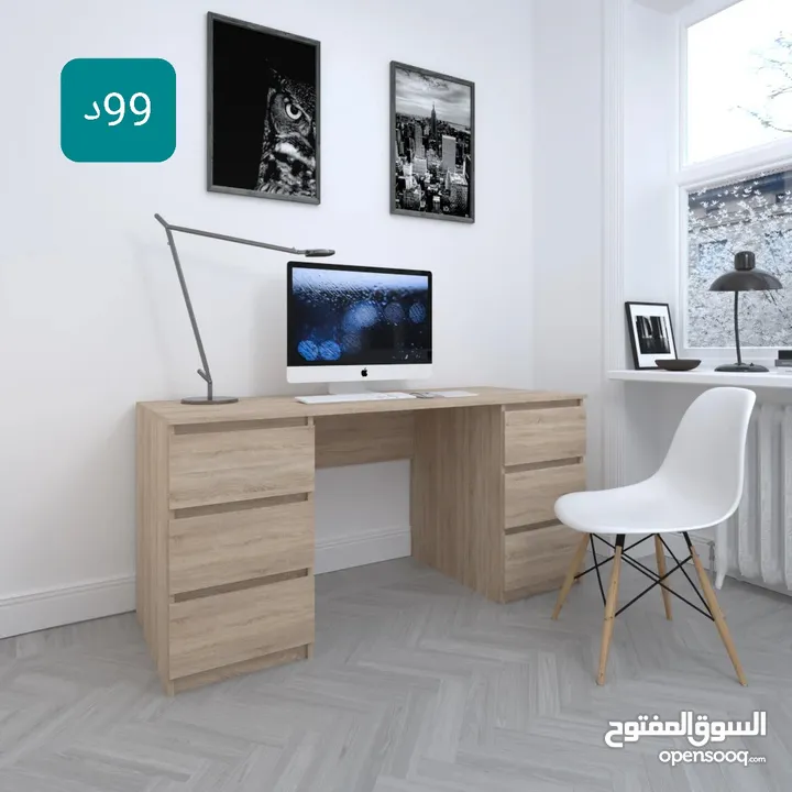 مكتب دراسة مميز قياس 150سم عمق 60سم بسعر مميز شامل التوصيل والتركيب متوفر بعدة الوان