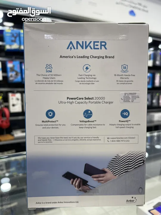 باوربانك انكر الاصلي بسعة 20000الف نل امبير Power bank anker 20000