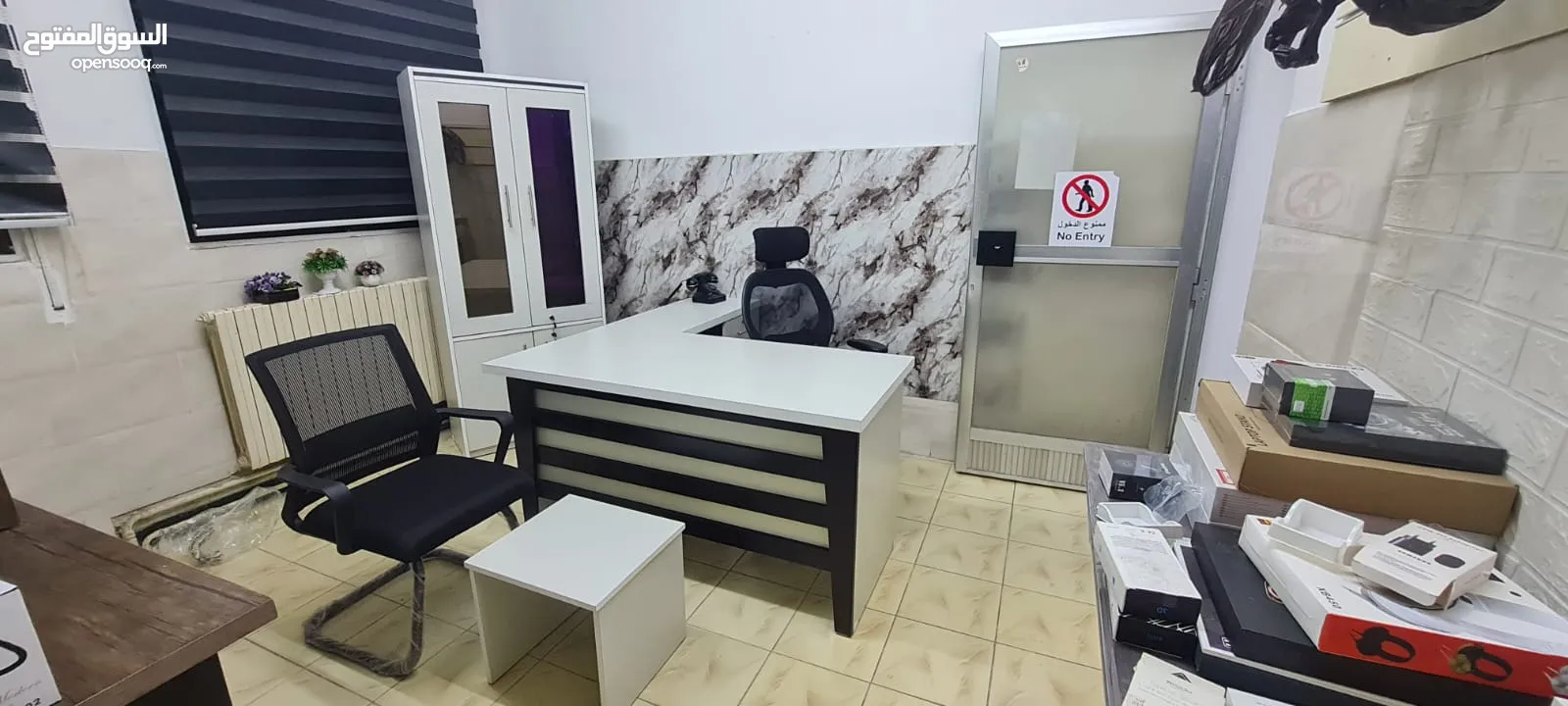 مكتب خشب لامينت 140*70 مع جانبية 80*40+طاولة وسط مع خزانة ملفات بسعر المصنع وأعلى كوالتي بالسوق