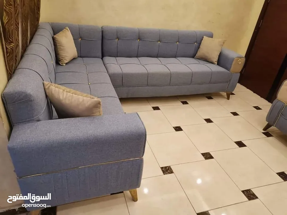 عرض خاص كورنر 9 مقاعد مع كنب مزدوجة + بفه + 7 مخدات