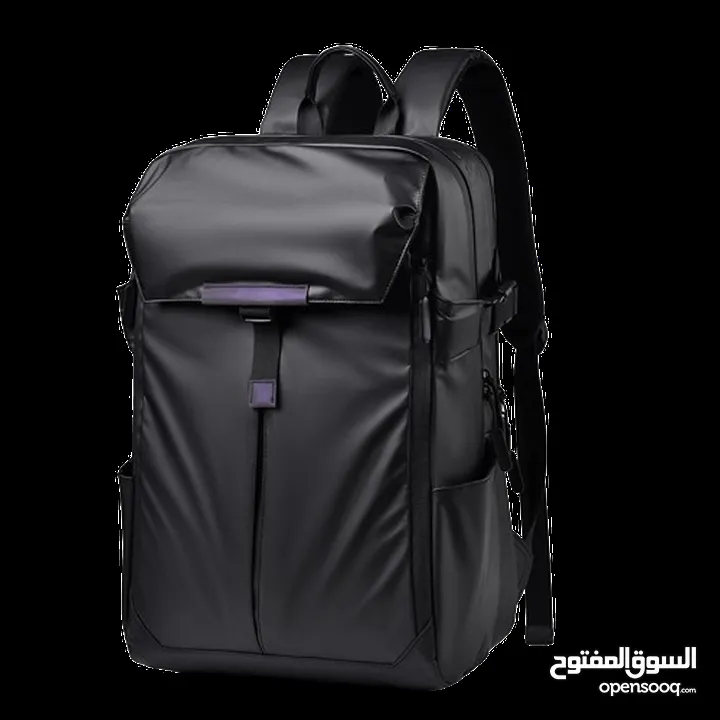 حقيبة ظهر للابتوب ذات سعة كبيرة - S-61-15.6 Black Backpack leather laptop and stuff bag