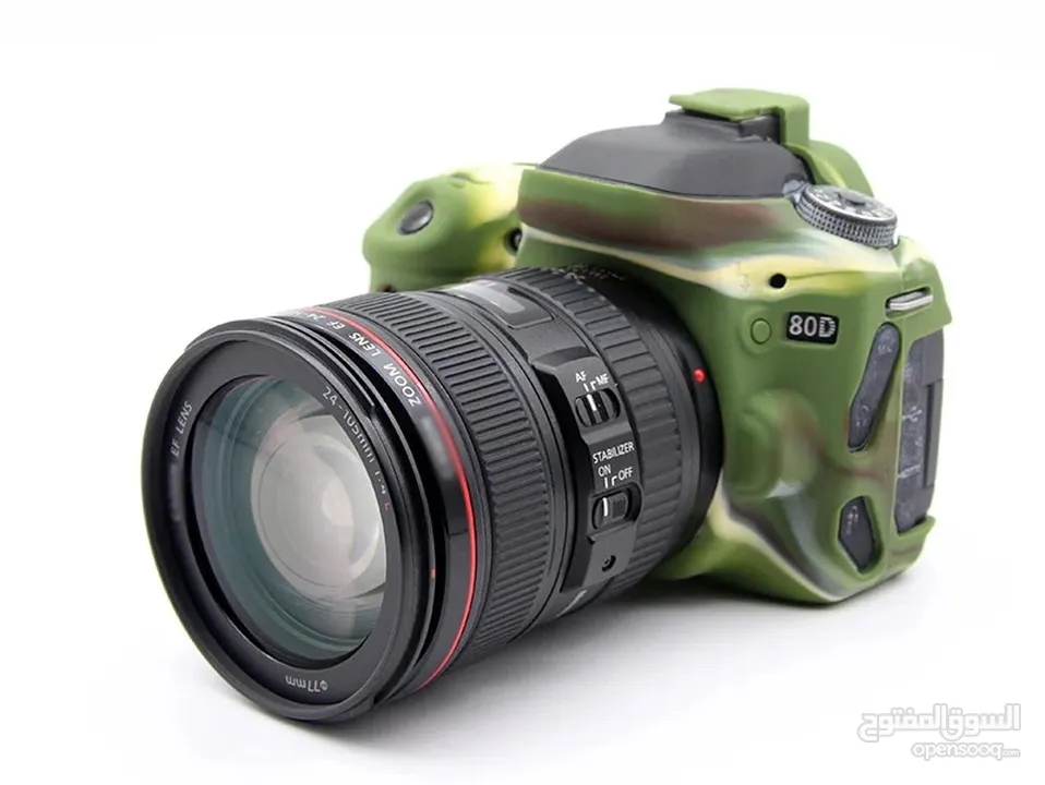 كاميرا كانون 80d + عدسة EFS 18-135mm
