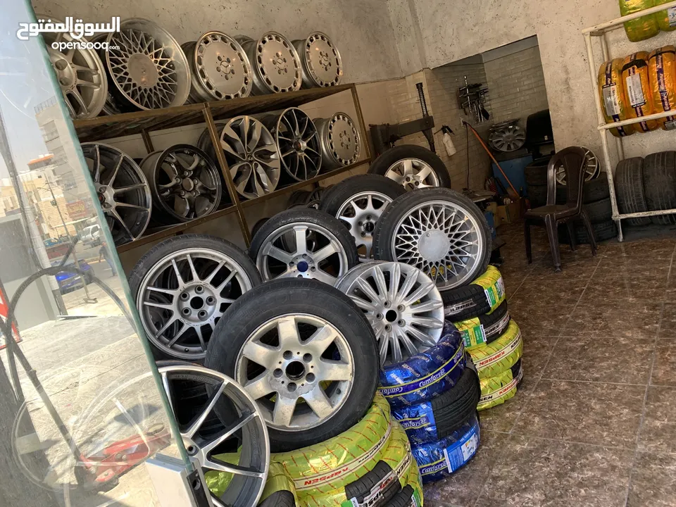 محل اطارات و جنطات كامل للبيع جاهز بداعي السفر
