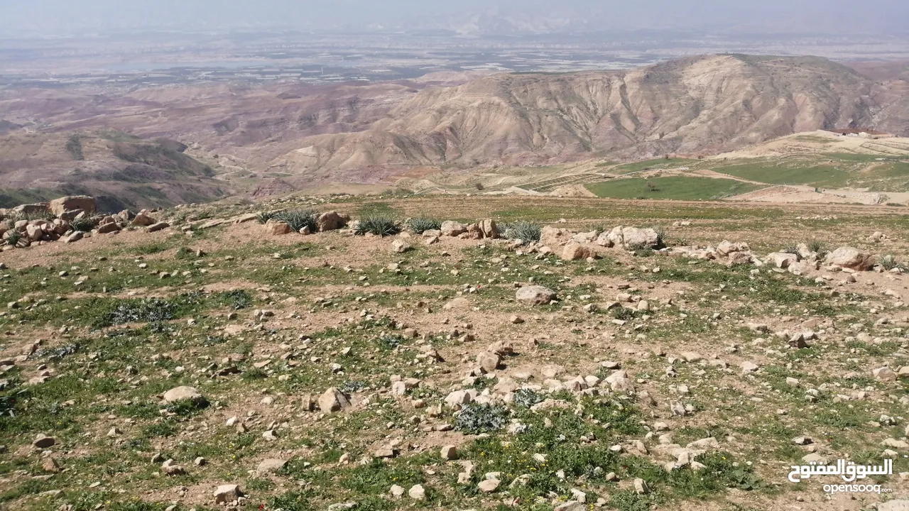 4500م السلط الوطية سهلة مثل الكف اطلالة غربية كاملة ع جبال فلسطين
