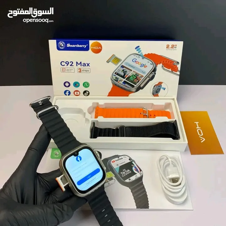 ساعة C92 Max فيها كل حاجة SIM تدعم 4G وكاميرا من الامام ومن الخلف