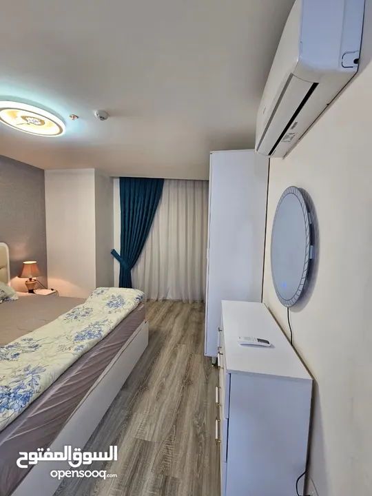 شقة غرفتين وصالة مفروشة للايجار شهري وسنوي في اربيل مجمع لايف تاورز حي سربستي 32بارك