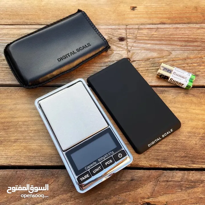 ميزان الذهب الدقيق مع محفظه جلد وكفر حماية  الأدق في الأسواق. اصغر ميزان بالعالم .