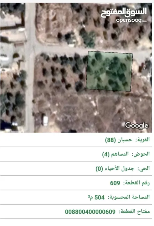 ارض مساحتها 505 م للبيع في حسبان حي البرج قرب كلية القياده والاركان