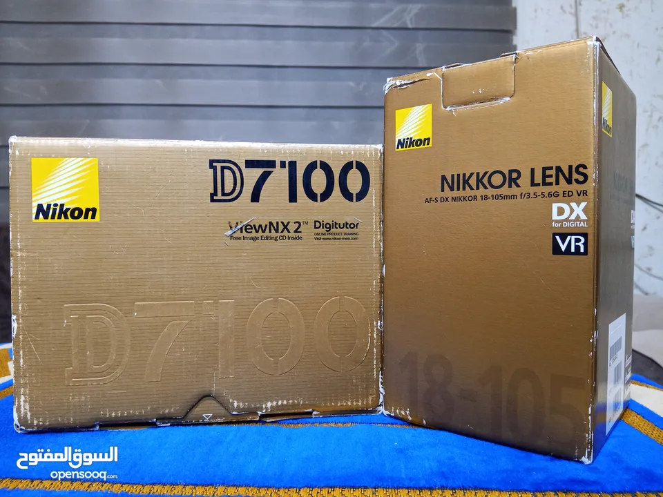كاميرا نيكون 7100 d مع عدستها الاصليه وكاله و جميع اكسسواراها الاصلية