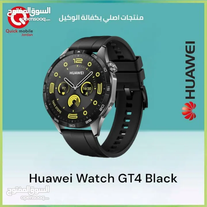 HUAWEI WATCH GT4 BLACK (46M) NEW /// ساعة هواوي جي تي 4 لون اسود مقاس 46 الجديد