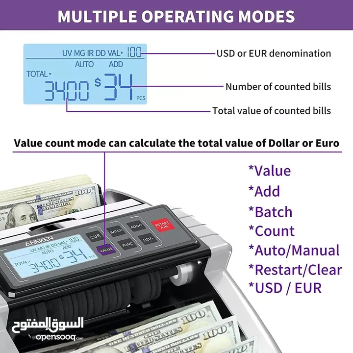 ماكنة عد نقود money counter AL-1000