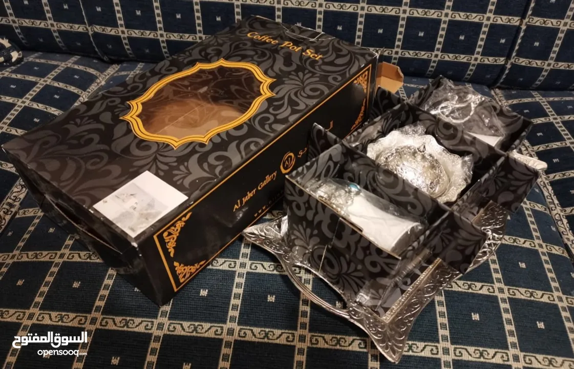 طقم قهوة مطلي بالفضة Silver plated coffee set