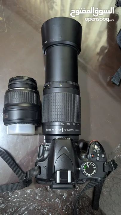 كاميرا نيكون DSLR D3200 مع عدستين 300 ميليمتر و55 ميليمتر