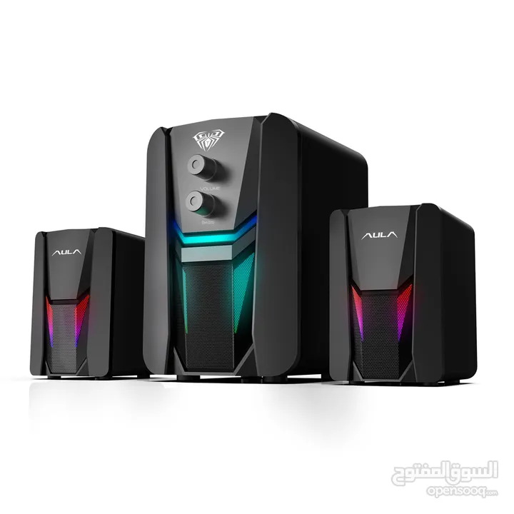 سماعات كمبيوتر جيمنغ  مضيئة مميزة  Aula Speaker N-189 Gaming RGB Lights OG