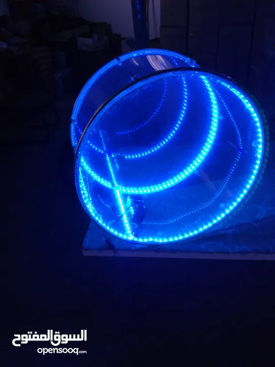 طبول للدبكات شفاف مع اضاءة متغيرة عدة الوان