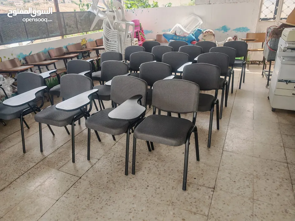 تفصيل كراسي محاضرات مع ركاية ودروج مدرسية. طاولات تركية