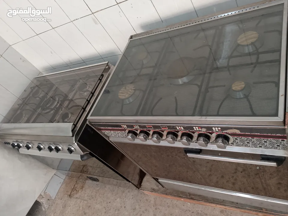 غاز 5عيون نحاس نظام 7مفاتيح بشتغل شواية وفرن مع بعض حجم80×60 فل ستانليس ستيل   موجود بالبقعة وعالفحص