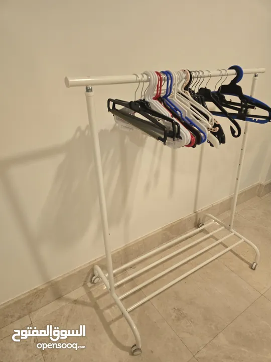 Rack with wheels with hangers