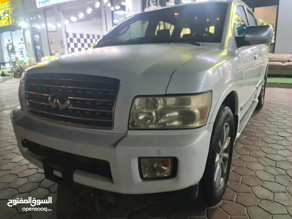 انفنتي  QX56 موديل 2009 وارد خليجي ابيض من داخل بيج قابل للتفاوض