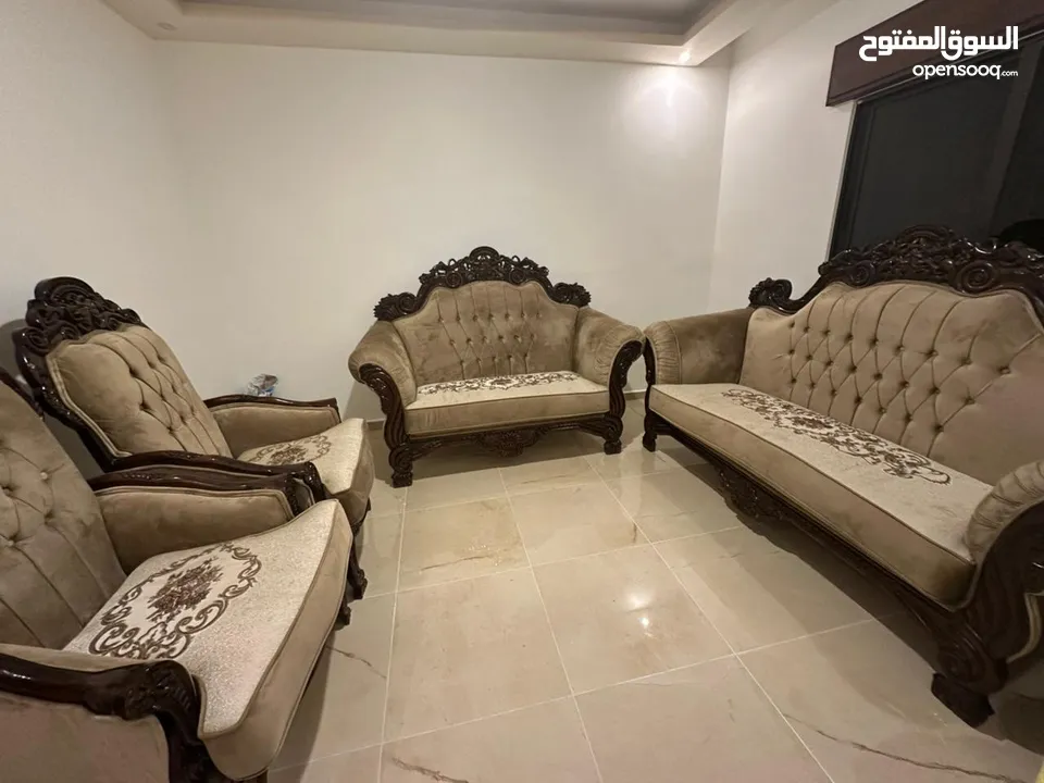 طقم كنب سبع مقاعد استعمال خفيف زان اصلي