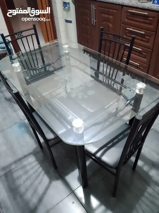طاولة مطبخ قزاز 4كراسي