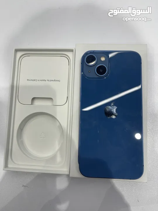 iPhone 13 128gb DUAL SIM BLUE CLEAN WITH BOX  159 omr