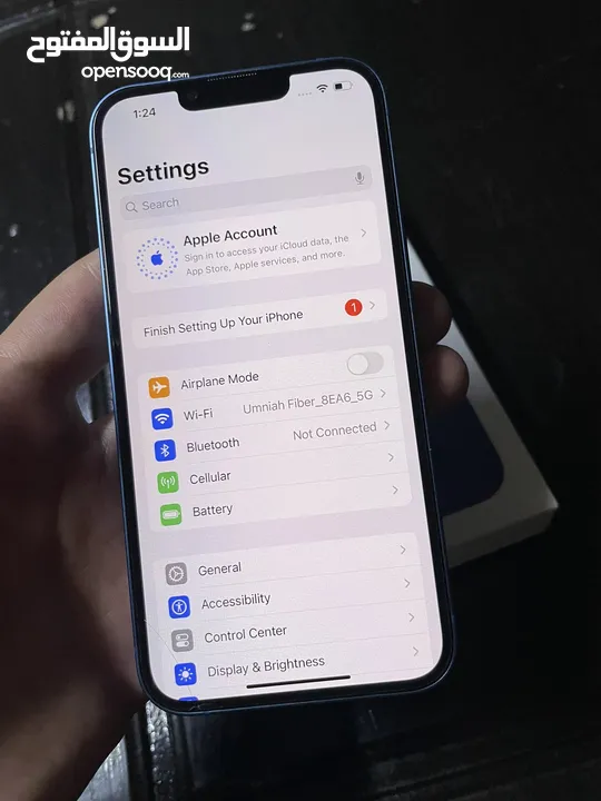 iPhone 13 عادي وكاله مع كرتونه128 جيجا