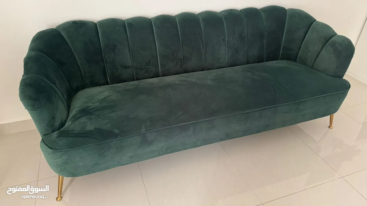 Green Raindrops 3 seater sofa