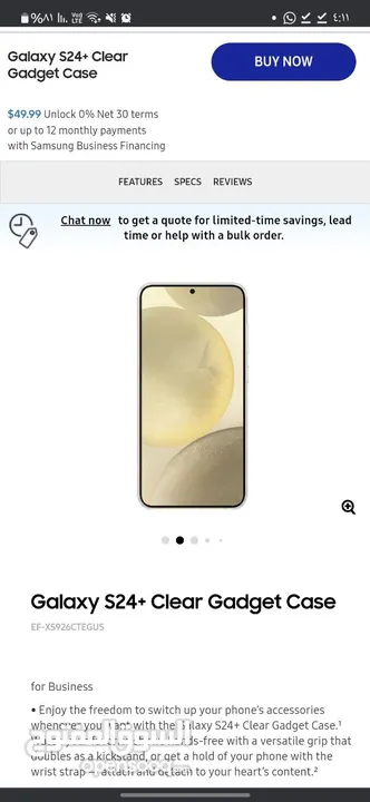 كفر سامسونج s24 بلس أصلي samsung s24 plus clear gadget case