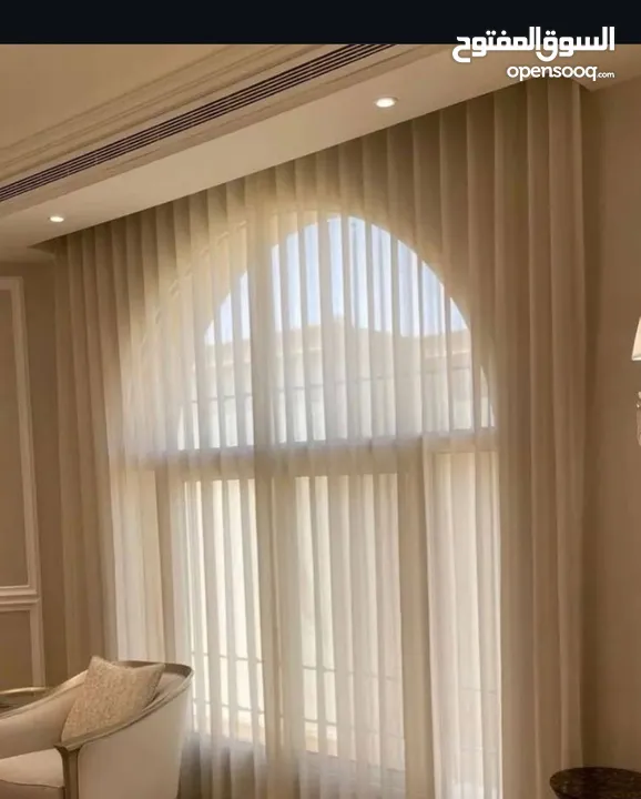 تفصيل وتركيب ستائر لنن تركية بموديلات جديدة  وجميع انواع الستائر (زيبرا رول عامودي و معدنية)