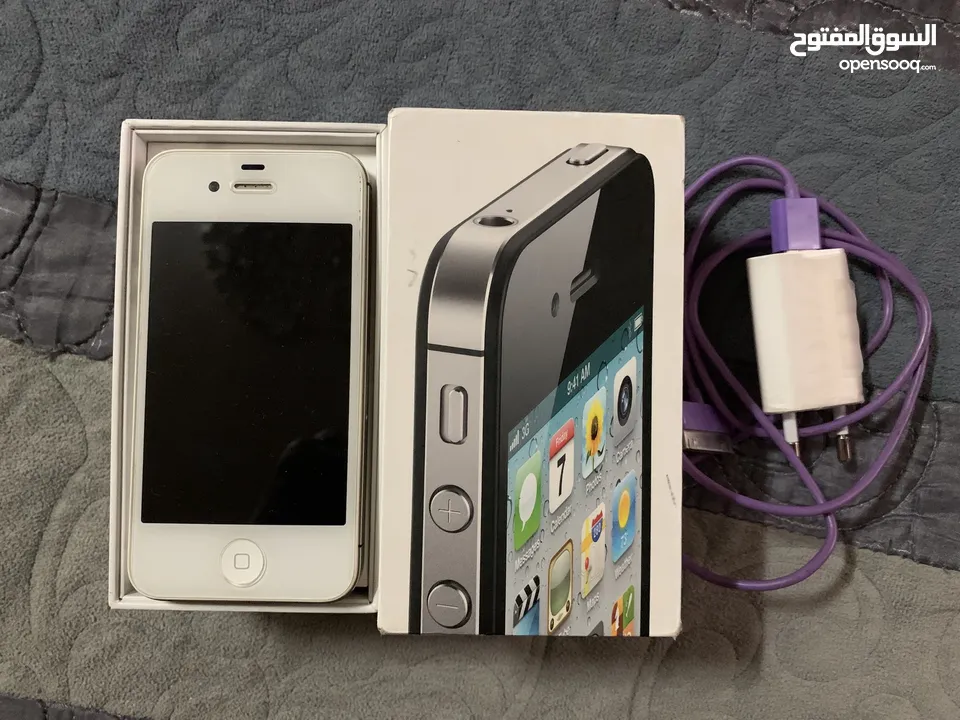 هاتف iphone 4s 16GB كامل بالكارتونة حالة ممتازة