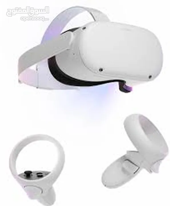 Meta Quest 2 (128GB) + Accessories  نظارة VR للبيع بحالة ممتازة