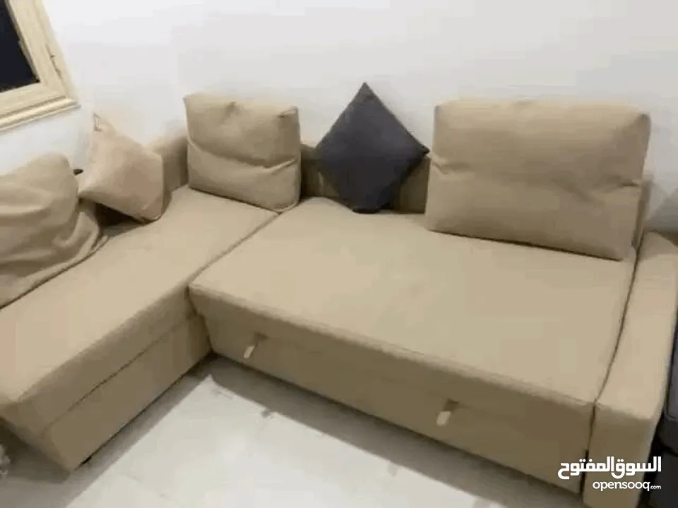 انتريه كامل بحاله ممتازه Sofa bed #سرير اريكه #كنب