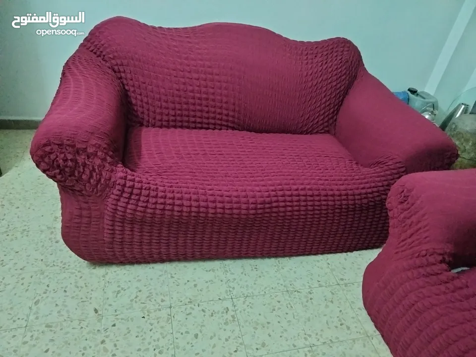 كفر كنب تركي للبيع مستعمل 7 مقاعد  مجوزة وثنائية ومفردتين