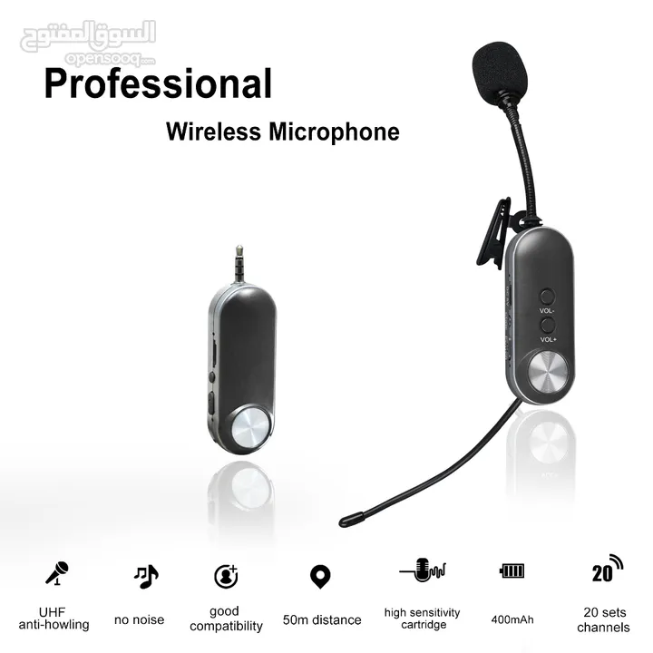 T-3 Lapel Mmicrophone Lavalier Microphone ميكرفون عنق لاسلكي