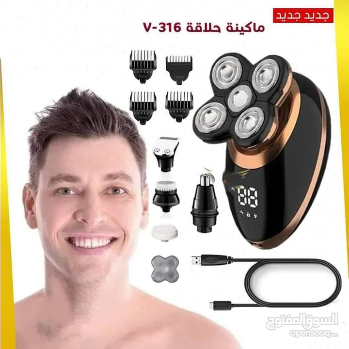 ماكينة  حلاقة 5 في 1 ضد الماء مزودة بشاشة VGR V-316 حلاقه ماكنه الحلاقة شعر الراس حلاقة اللحيه