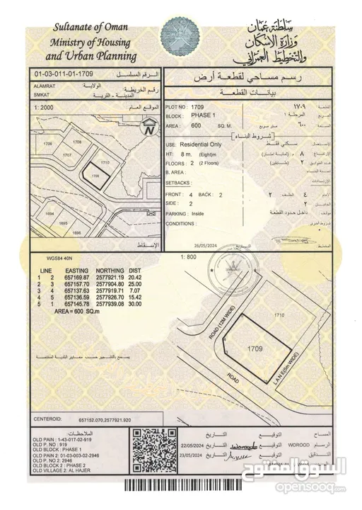 انا المالك / للبيع 18 ارض في العامرات