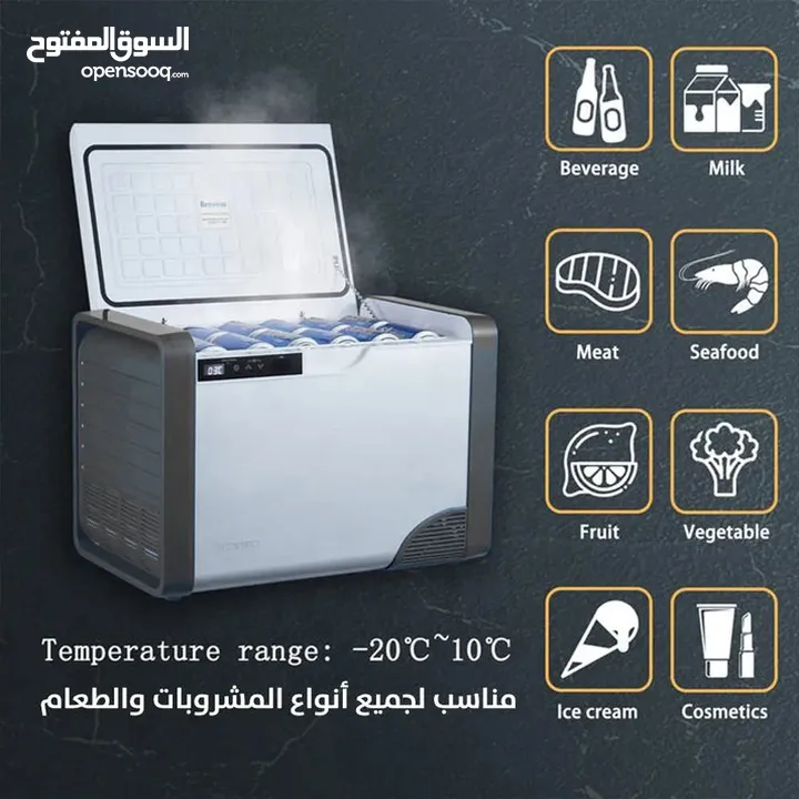 ثلاجة مبرد سعة 20 لتر للسيارة تعمل بالغاز brevino 20L portable refrigerator