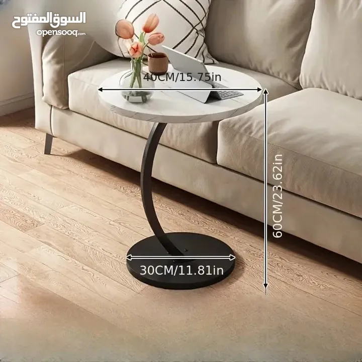 طاولة جانبية مستديرة على شكل حرف c مثالية لكل زاوية بالبيت (سكملة) احجزها قبل الكل