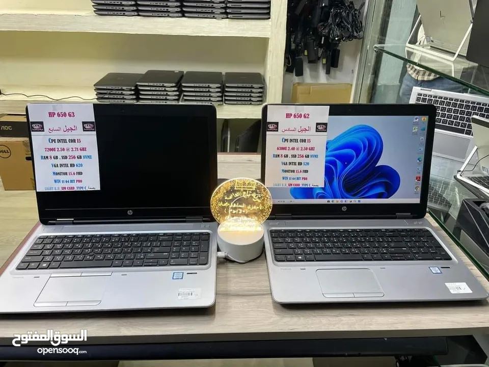 HP 650 G2 CPU CORI5 الجيل السادس RAM 8 GIGA DDR4 SSD 256 GIGA MON 15.6 بسعر تخفيض وضمان شهر