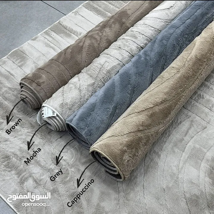 سجاد شتوي حفر فرو الأرنب  ثقيل غير قابل للانزلاق  فخامة ناعمة بتكمّل شتاءك