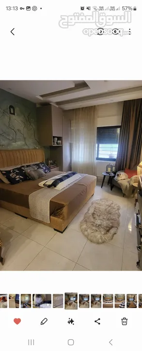 سرير king size 180x200. مع رأسية  منجد اقل نوعية قماش و فرشة تركية ممتازة و مستعملة 6 شهور.
