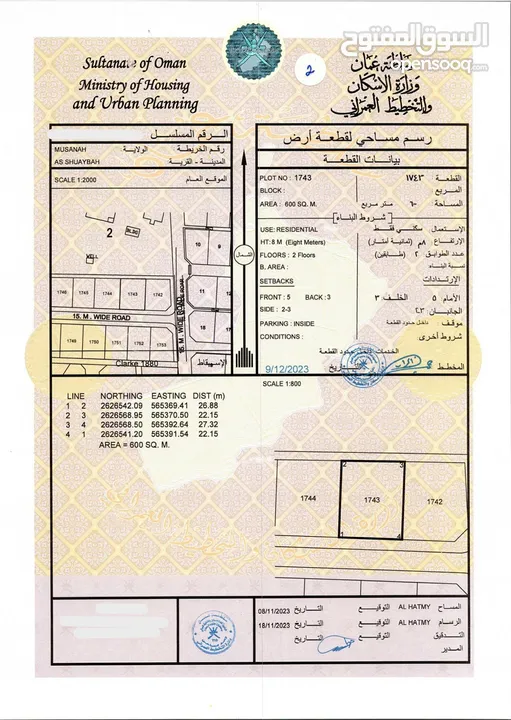 ارض سكنية للبيع في ولاية المصنعة - الشعيبة